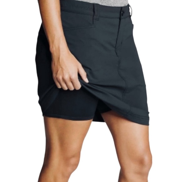 EDDIE BAUER WOMEN'S ADVENTURER 2.0 SKORT SKIRT SPORT BLACK SIZE 8 - Picture 1 of 14
